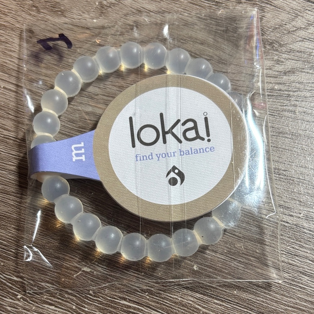 Lokai Frosted White Beaded Classic Bracelet
